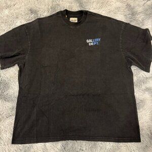 Gallery Dept Blue and White Chest Logo Tee Mens Size Large